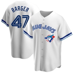 Addison Barger Youth Toronto Blue Jays White Replica Home Cooperstown Collection Jersey
