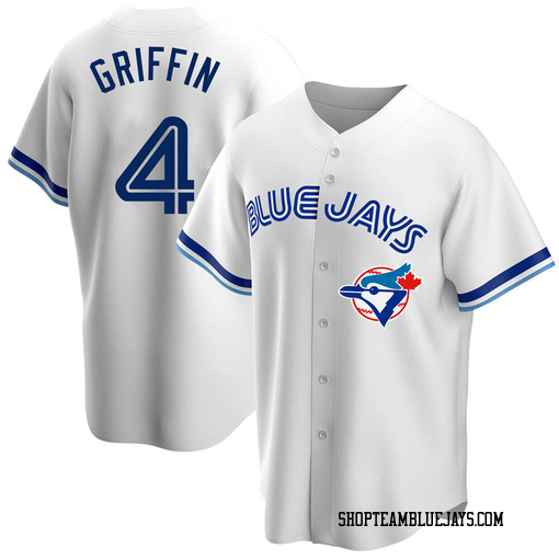 Alfredo Griffin Men's Toronto Blue Jays White Replica Home Cooperstown Collection Jersey