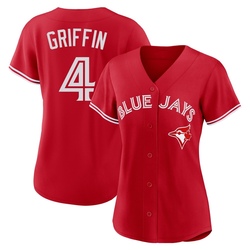 Alfredo Griffin Women's Toronto Blue Jays Red Replica Canada Day Jersey