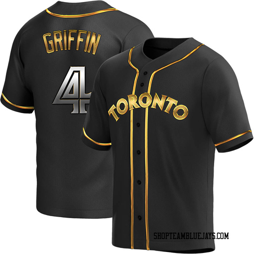 Alfredo Griffin Youth Toronto Blue Jays Black Golden Replica Alternate Jersey