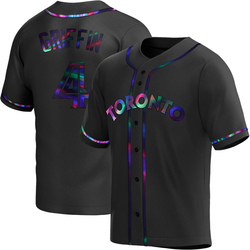 Alfredo Griffin Youth Toronto Blue Jays Black Holographic Replica Alternate Jersey