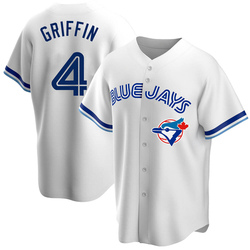 Alfredo Griffin Youth Toronto Blue Jays White Replica Home Cooperstown Collection Jersey