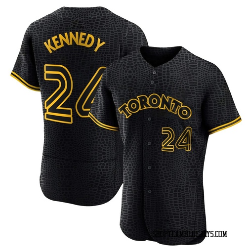 Buddy Kennedy Men's Toronto Blue Jays Black Authentic Snake Skin City Jersey