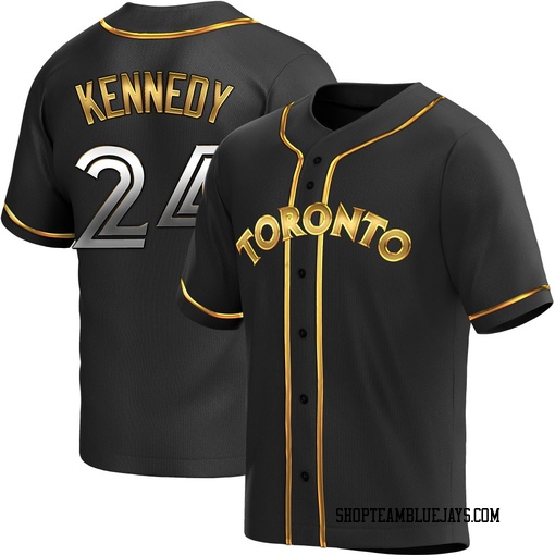 Buddy Kennedy Men's Toronto Blue Jays Black Golden Replica Alternate Jersey