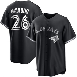 Charles McAdoo Men's Toronto Blue Jays White Replica Black/ Jersey