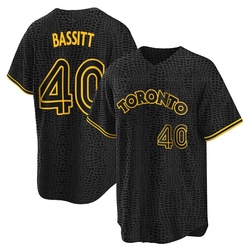 Chris Bassitt Men's Toronto Blue Jays Black Replica Snake Skin City Jersey