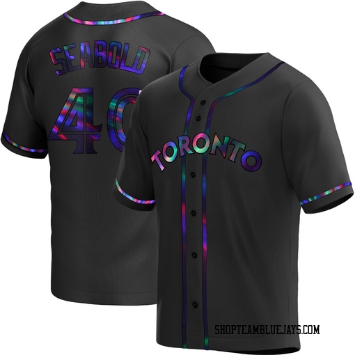 Connor Seabold Men's Toronto Blue Jays Black Holographic Replica Alternate Jersey