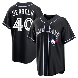 Connor Seabold Men's Toronto Blue Jays Black Replica Fashion Out Jersey