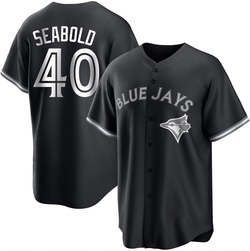 Connor Seabold Men's Toronto Blue Jays White Replica Black/ Jersey