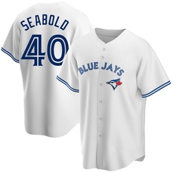 Connor Seabold Men's Toronto Blue Jays White Replica Home Jersey