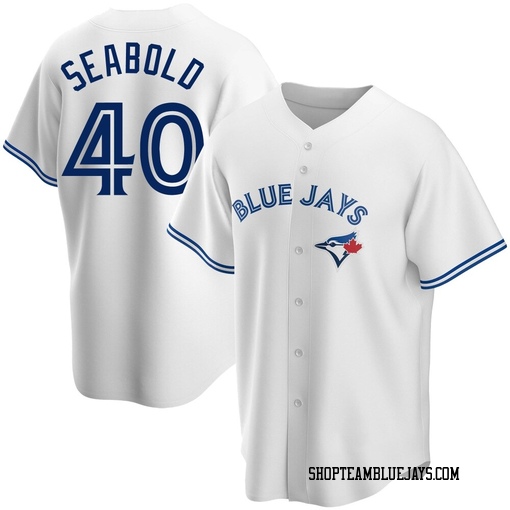 Connor Seabold Men's Toronto Blue Jays White Replica Home Jersey