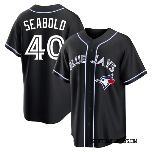 Connor Seabold Youth Toronto Blue Jays Black Replica Fashion Out Jersey