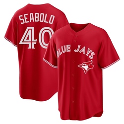 Connor Seabold Youth Toronto Blue Jays Red Replica Canada Day Jersey