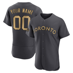 Custom Men's Toronto Blue Jays Charcoal Game Authentic 2022 All-Star Jersey