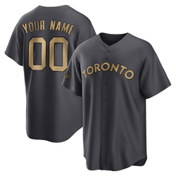 Custom Men's Toronto Blue Jays Charcoal Game Replica 2022 All-Star Jersey