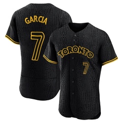 Damaso Garcia Men's Toronto Blue Jays Black Authentic Snake Skin City Jersey