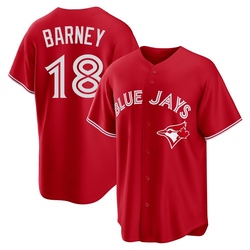 Darwin Barney Men's Toronto Blue Jays Red Replica Canada Day Jersey
