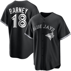 Darwin Barney Men's Toronto Blue Jays White Replica Black/ Jersey