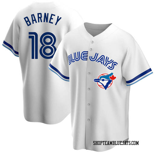 Darwin Barney Men's Toronto Blue Jays White Replica Home Cooperstown Collection Jersey