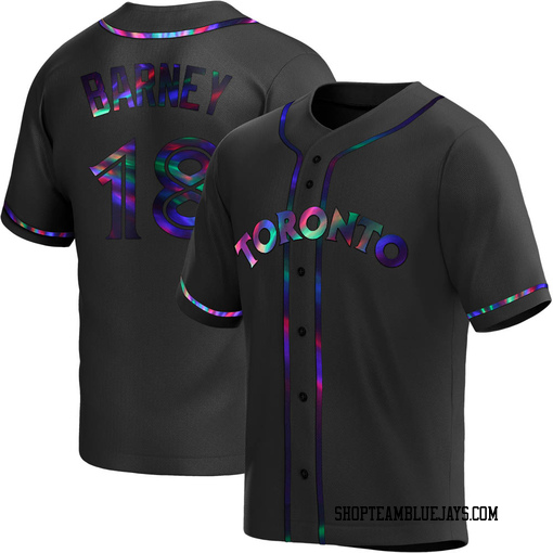 Darwin Barney Youth Toronto Blue Jays Black Holographic Replica Alternate Jersey