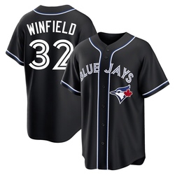 Dave Winfield Men's Toronto Blue Jays Black Replica Fashion Out Jersey