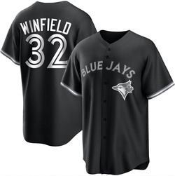 Dave Winfield Men's Toronto Blue Jays White Replica Black/ Jersey