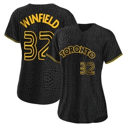 Dave Winfield Women's Toronto Blue Jays Black Authentic Snake Skin City Jersey
