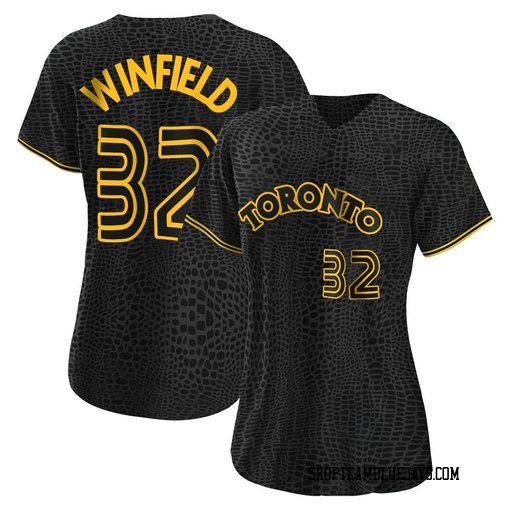 Dave Winfield Women's Toronto Blue Jays Black Authentic Snake Skin City Jersey