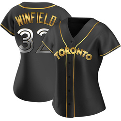 Dave Winfield Women's Toronto Blue Jays Black Golden Replica Alternate Jersey
