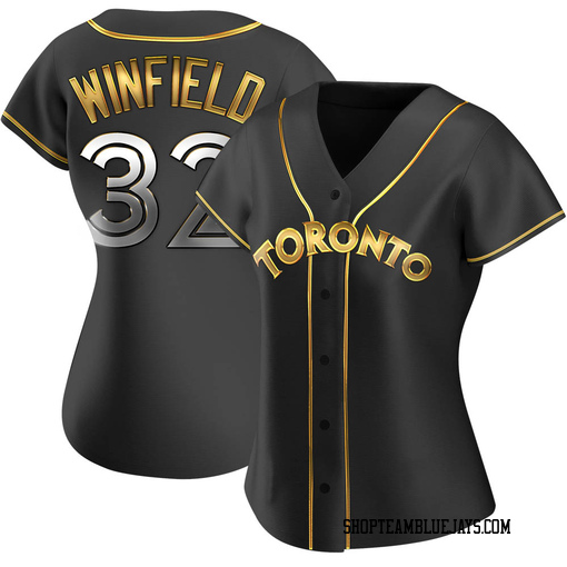 Dave Winfield Women's Toronto Blue Jays Black Golden Replica Alternate Jersey