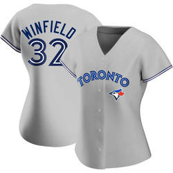 Dave Winfield Women's Toronto Blue Jays Gray Authentic Road Jersey