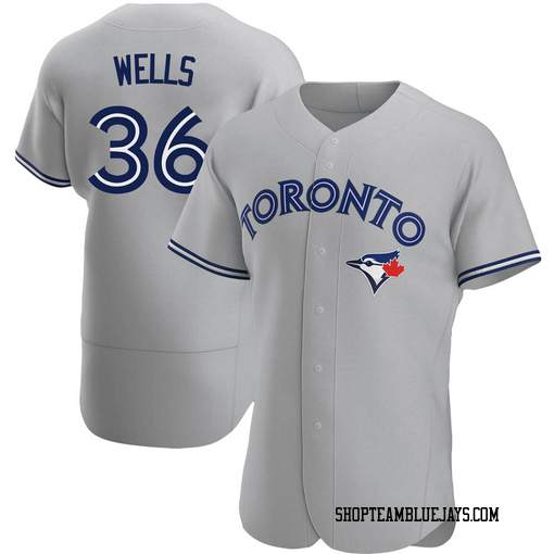 David Wells Men's Toronto Blue Jays Gray Authentic Road Jersey