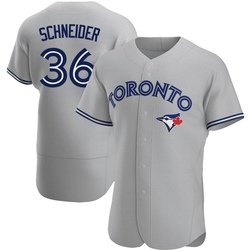 Davis Schneider Men's Toronto Blue Jays Gray Authentic Road Jersey
