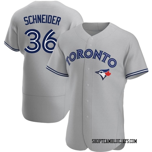 Davis Schneider Men's Toronto Blue Jays Gray Authentic Road Jersey