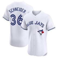 Davis Schneider Men's Toronto Blue Jays White Elite Home Jersey