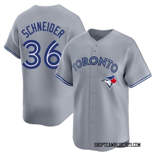 Davis Schneider Youth Toronto Blue Jays Gray Limited Away Jersey