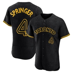 George Springer Men's Toronto Blue Jays Black Authentic Snake Skin City Jersey