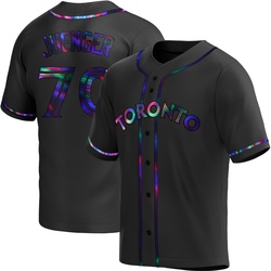 Hayden Juenger Men's Toronto Blue Jays Black Holographic Replica Alternate Jersey