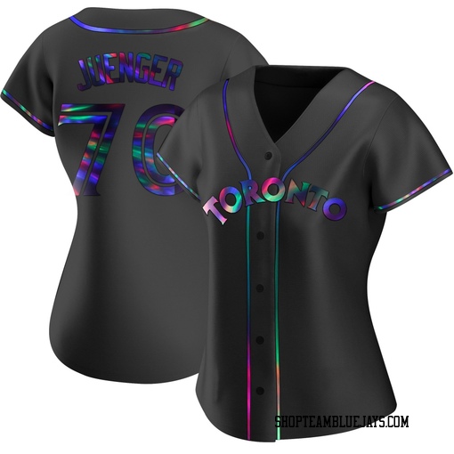 Hayden Juenger Women's Toronto Blue Jays Black Holographic Replica Alternate Jersey