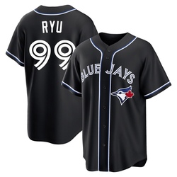 Hyun Jin Ryu Men's Toronto Blue Jays Black Replica Fashion Out Jersey