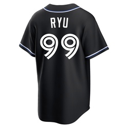 Hyun Jin Ryu Men's Toronto Blue Jays Black Replica Fashion Out Jersey