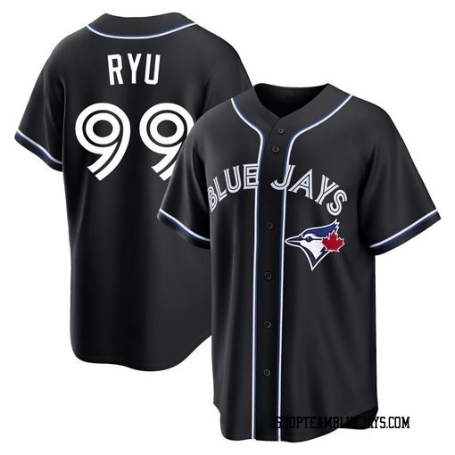 Hyun Jin Ryu Men's Toronto Blue Jays Black Replica Fashion Out Jersey