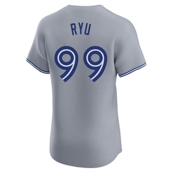 Hyun Jin Ryu Men's Toronto Blue Jays Gray Elite Road Jersey