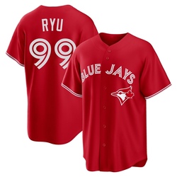 Hyun Jin Ryu Men's Toronto Blue Jays Red Replica Canada Day Jersey