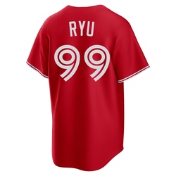 Hyun Jin Ryu Men's Toronto Blue Jays Red Replica Canada Day Jersey