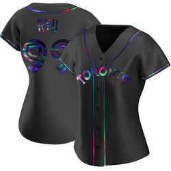Hyun Jin Ryu Women's Toronto Blue Jays Black Holographic Replica Alternate Jersey