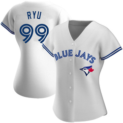 Hyun Jin Ryu Women's Toronto Blue Jays White Authentic Home Jersey