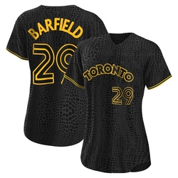 Jesse Barfield Women's Toronto Blue Jays Black Authentic Snake Skin City Jersey