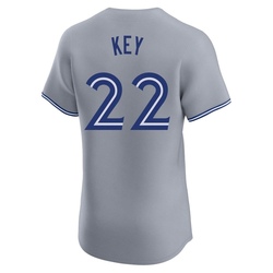 Jimmy Key Men's Toronto Blue Jays Gray Elite Road Jersey