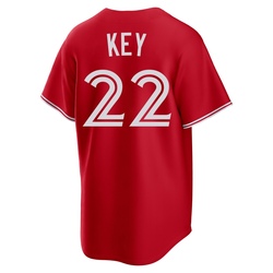 Jimmy Key Men's Toronto Blue Jays Red Replica Canada Day Jersey